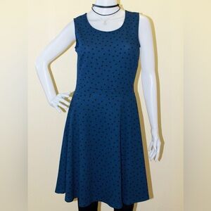 Gilli Blue and Black Polka Dot Dress